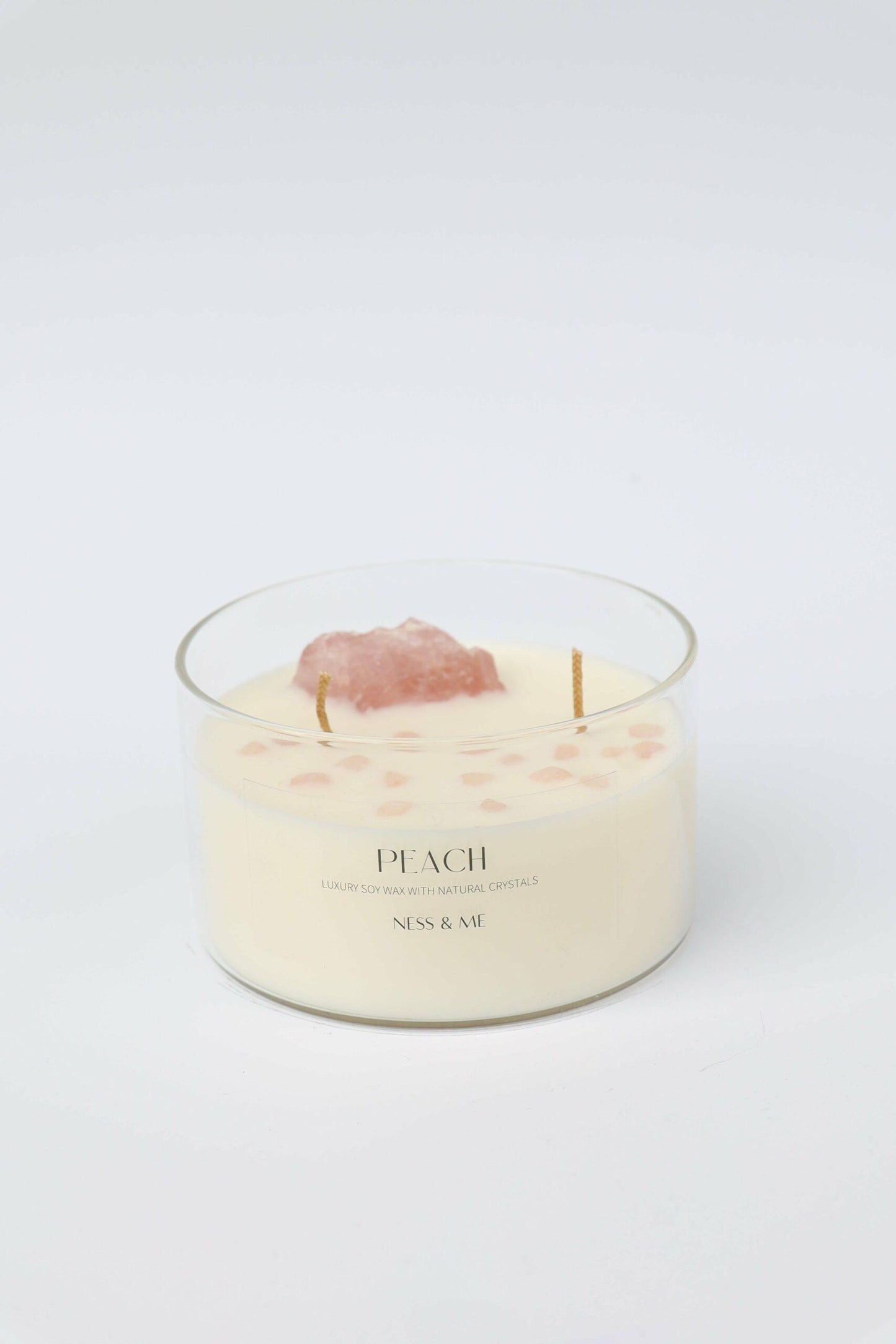 Ness & Me Luxury 2- Wick Crystal Soy Wax Candle 280g - Peach