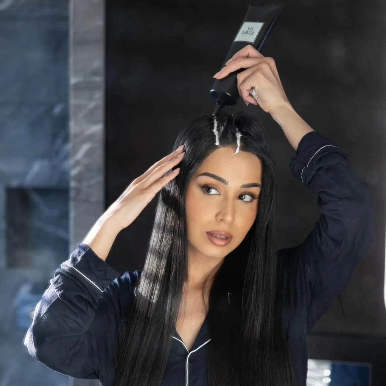 ByErim Scalp Scrub - Image of Model Using Product in hair