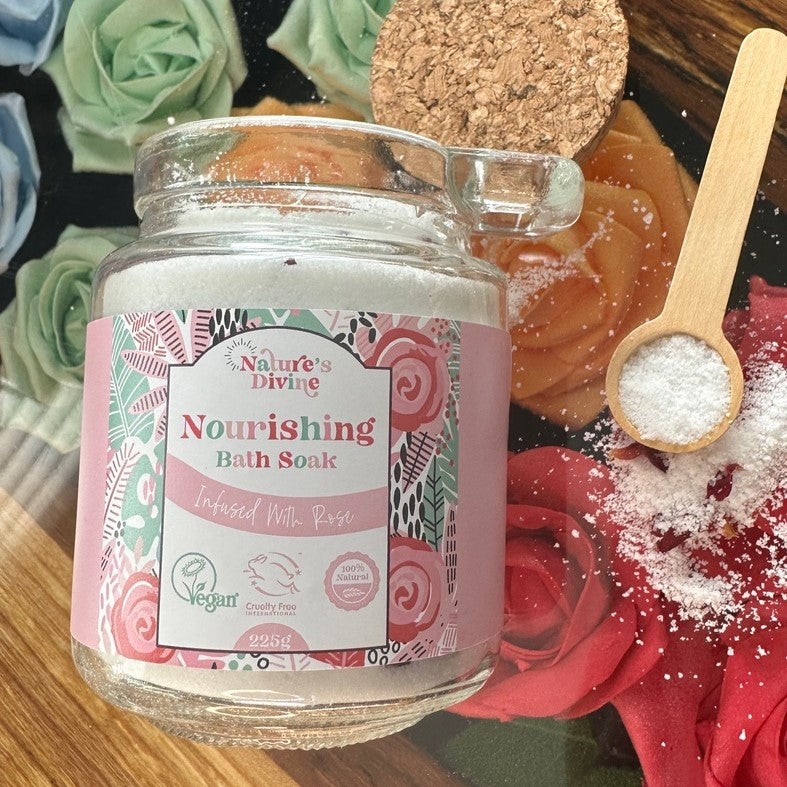 Nature's Divine Nourishing Rose Bath Salts 225g Buy At Counter Culture Store