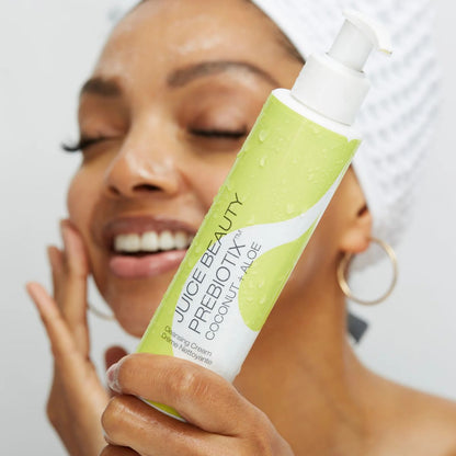 Juice Beauty Prebiotix Coconut & Aloe Cleansing Cream - model using product