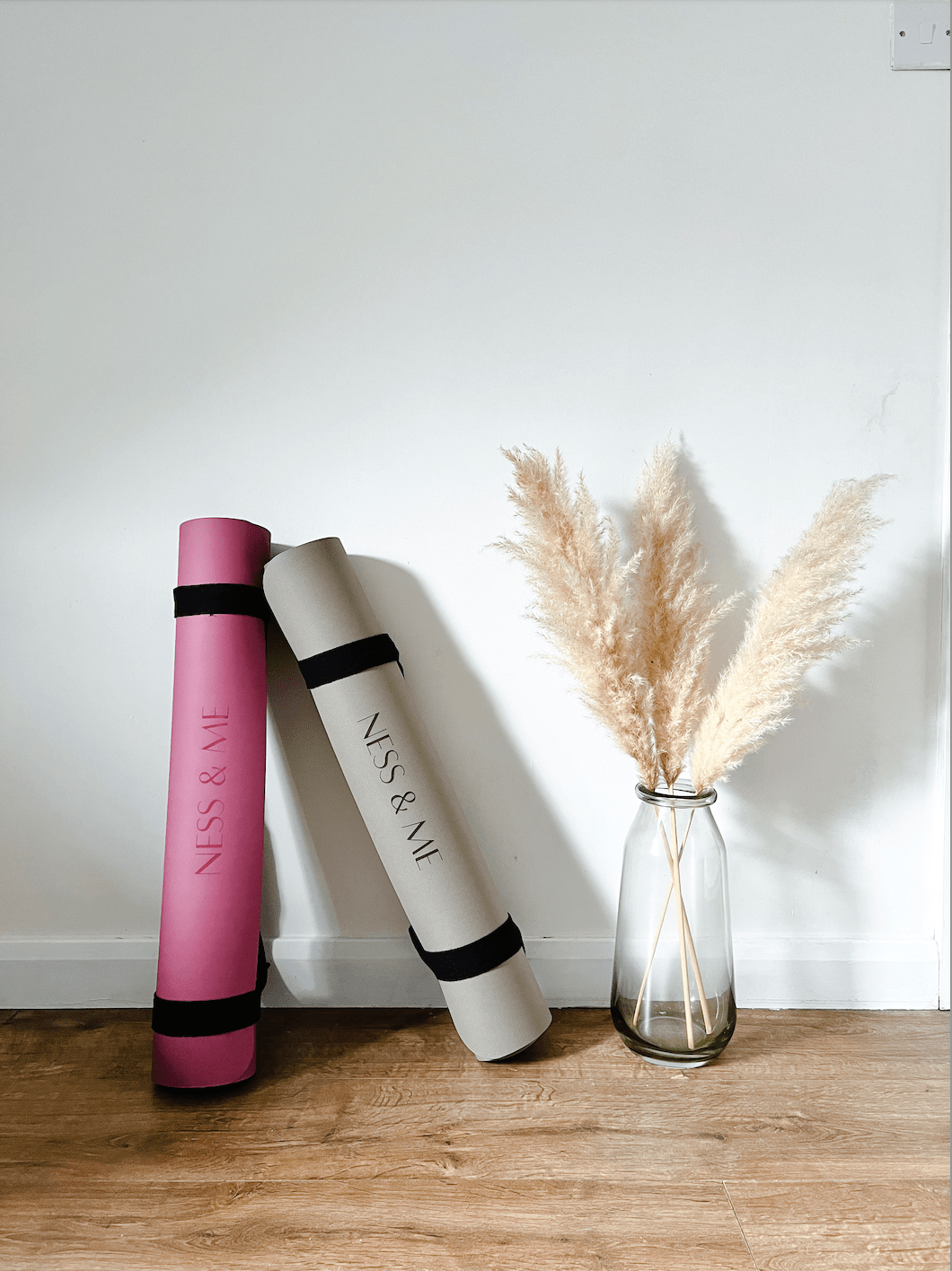Ness & Me PU Yoga Mat 4mm - Deep Pink (+ Free Carry Strap)