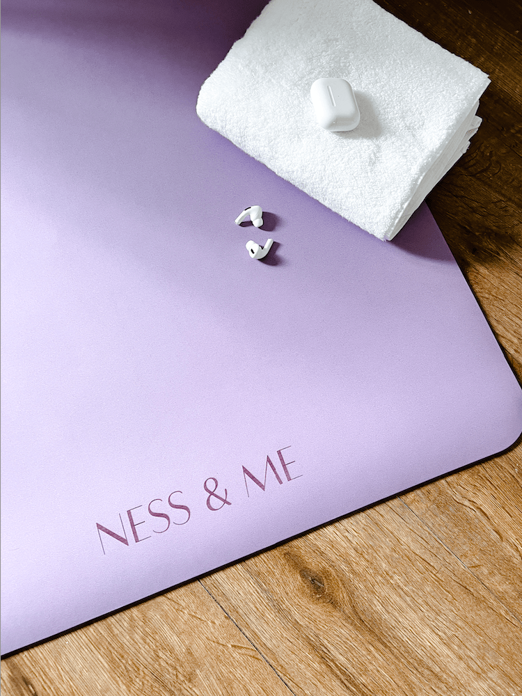 Ness & Me PU Yoga Mat 4mm - Lilac (+ Free Carry Strap)