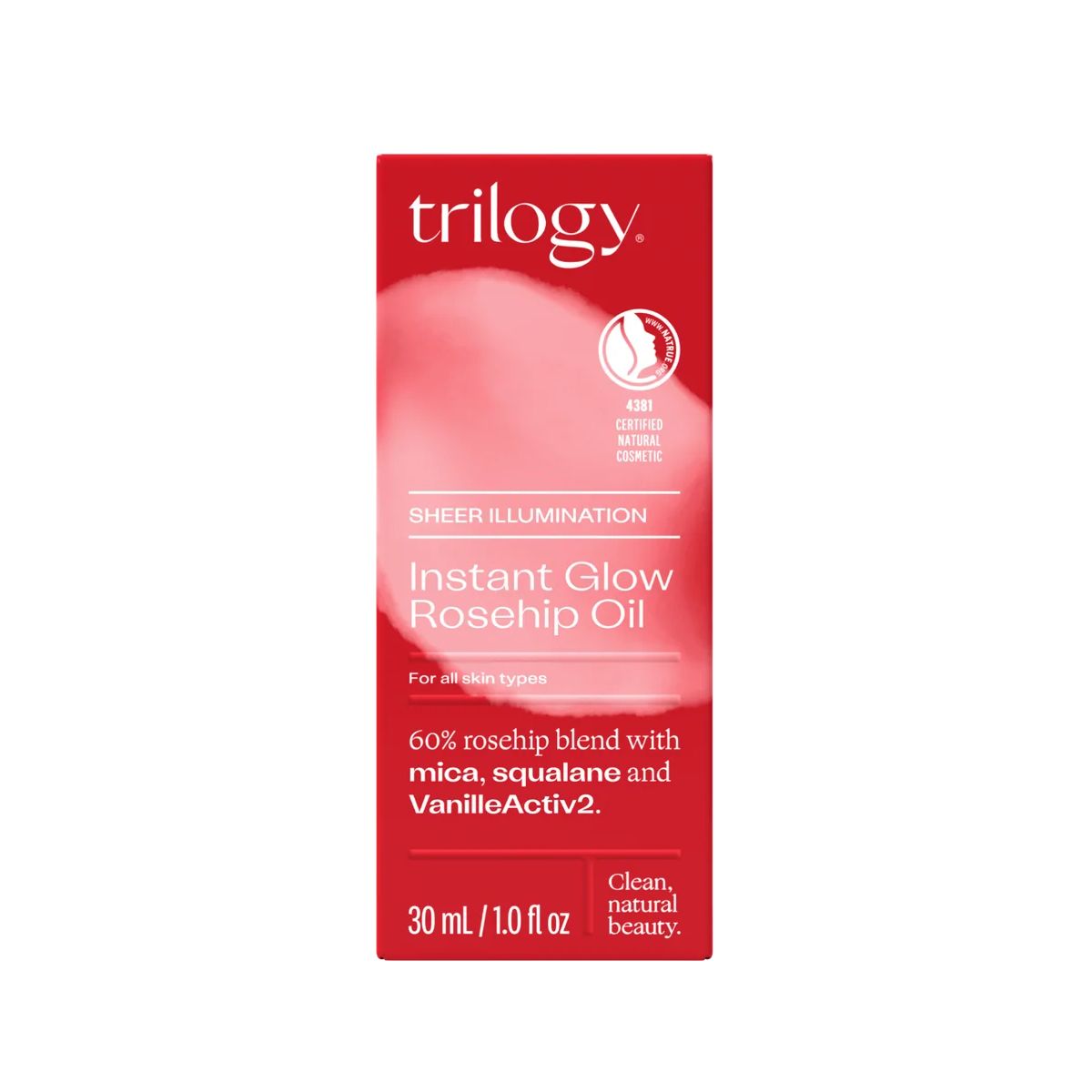 Trilogy Instant Glow Rosehip Oil 30ml – product in box