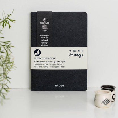 Vent For Change RECLAIM A5 Notebook – Black Wool - buy at Counter Culture Store