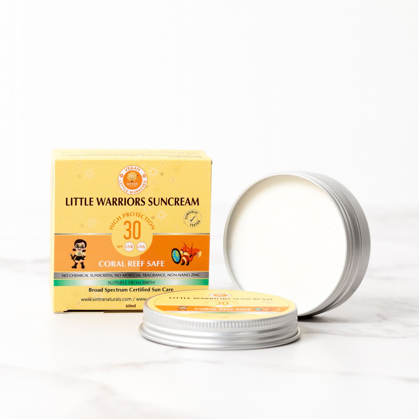 LITTLE WARRIORS VEGAN MINERAL SUNCREAM SPF 30 (suitable for babies)
