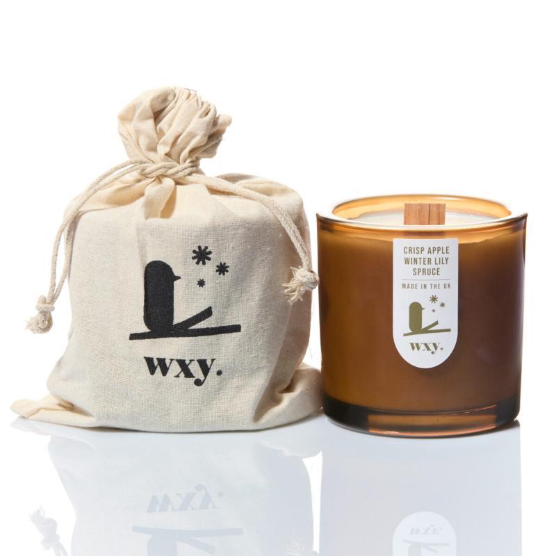 Wxy Big Amber. Christmas candle. Crisp apple, winter lily & Spruce 12.5oz - But at Counter Culture
